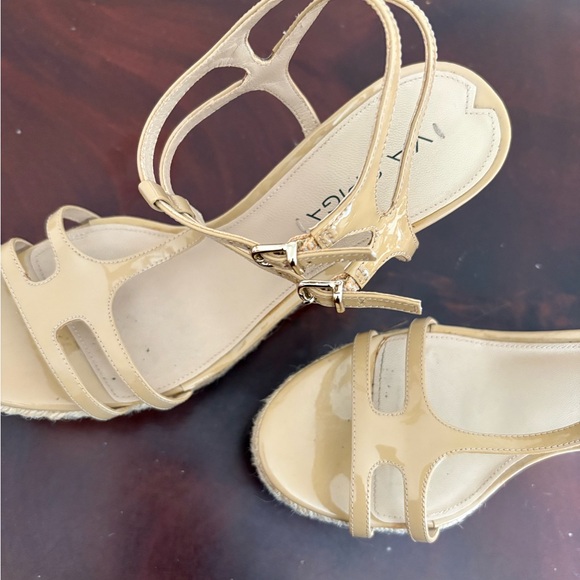 Via Spiga Nude Leather Espadrille Wedge Sandals 8.5 - Picture 6 of 8